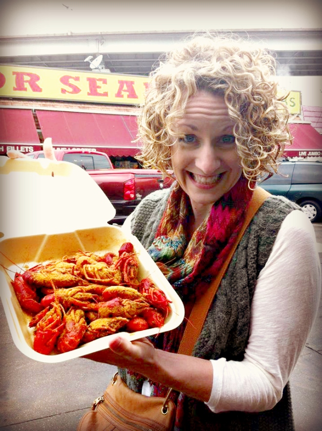 My dear friend Bryanne took me to the seafood market in Washington, D.C. one October. We ate these beauties at about 10:00AM.  Crawfish are best for breakfast!